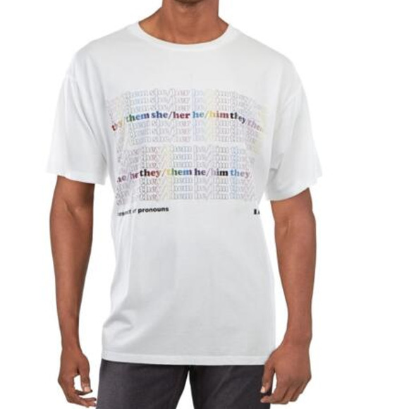 Levi's Men's Pride T Shirt Respect Our Pronouns Size XL White NWT - Picture 3 of 3